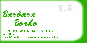 barbara borko business card